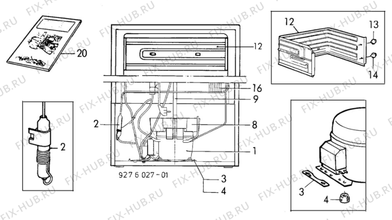 Взрыв-схема холодильника Electrolux RP1358G - Схема узла C10 Cold, users manual